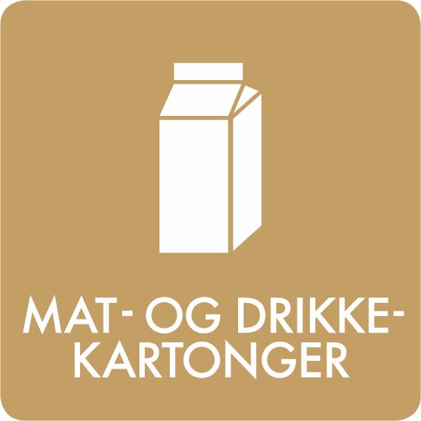 Piktogram Mat- og drikkekartonger 12x12 cm Selvklebende Brun