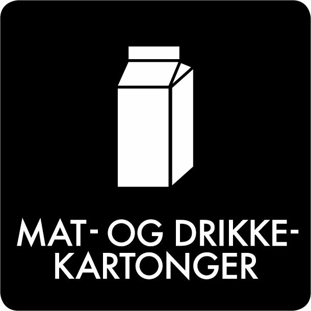 Piktogram Mat- og drikkekartonger 12x12 cm Selvklebende Svart