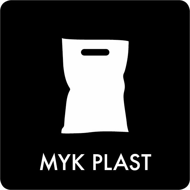 Piktogram Myk plast 12x12 cm Selvklebende Svart