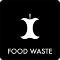 Piktogram Food waste 12x12 cm Selvklebende Svart