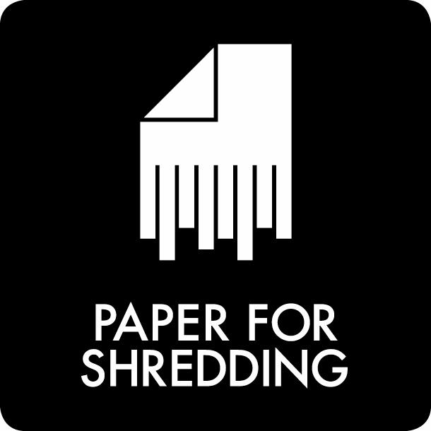 Piktogram Paper for shredding 12x12 cm Selvklebende Svart