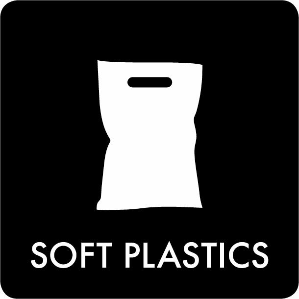 Piktogram Soft plastics 12x12 cm Selvklebende Svart