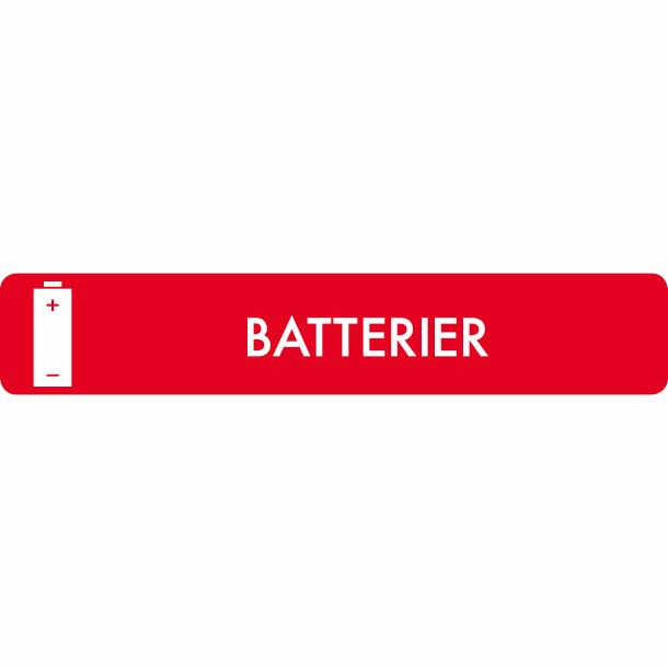 Piktogram Batterier 16x3 cm Selvklebende Rød