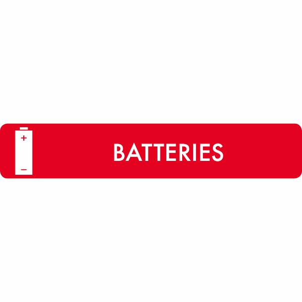 Piktogram Batteries 16x3 cm Selvklebende Rød