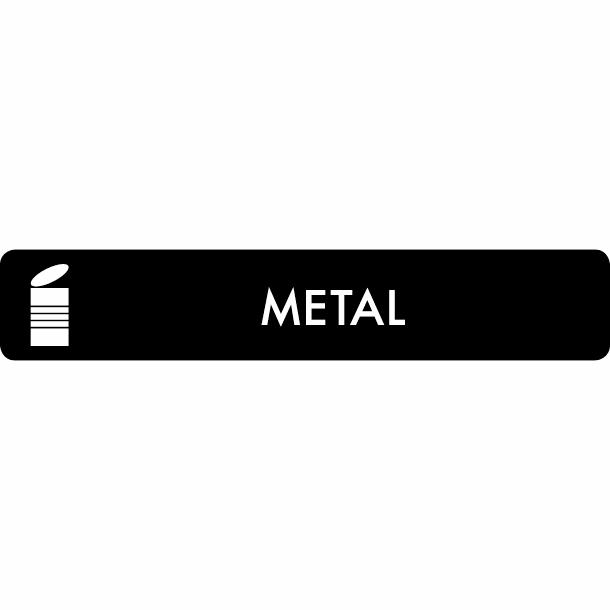 Piktogram Metal 16x3 cm Selvklebende Svart