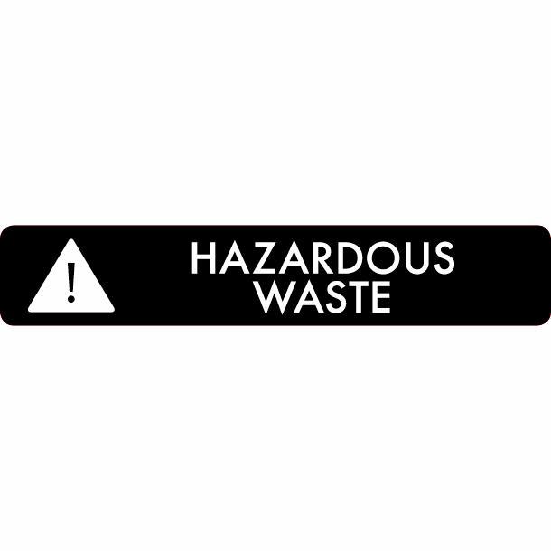 Piktogram Hazardous waste16x3 cm Selvklebende Svart